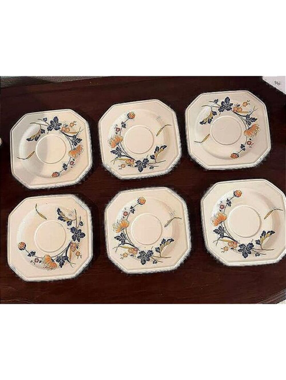 Vintage Mikasa Majestic F4005 Saucers Set of 6 Continental Ivory Japan 1980s